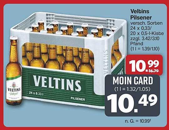 Veltins Pilsener - 24 x 0,33 L für nur 10,49 €