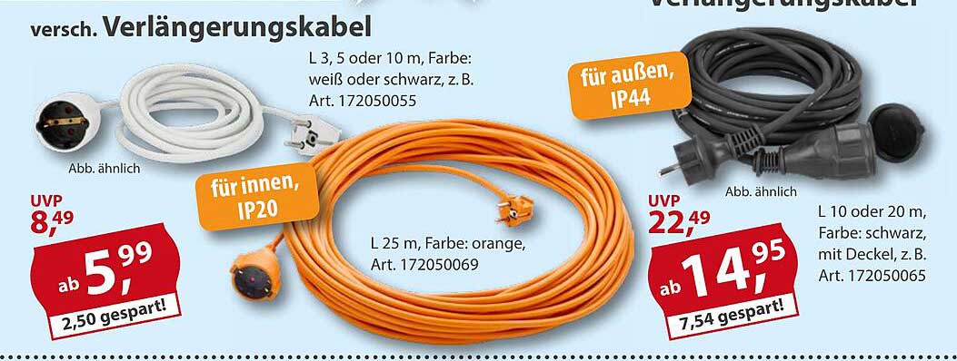 versch. Verlängerungskabel