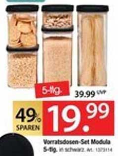 Voratsdosen-Set Modula 5-tlg. in schwarz