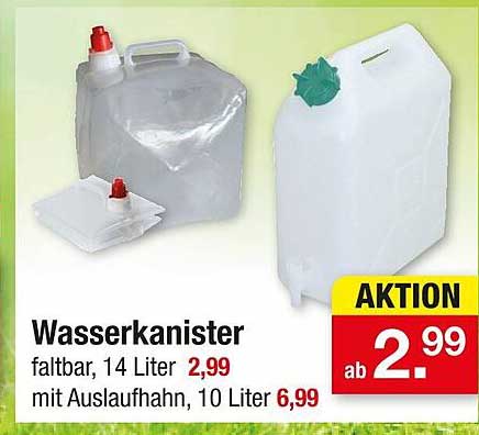 Wasserkanister faltbar, 14 Liter für nur 2,99 €