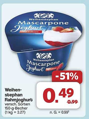Weihenstephan Rahmjoghurt 150-g-Becher Erdbeere