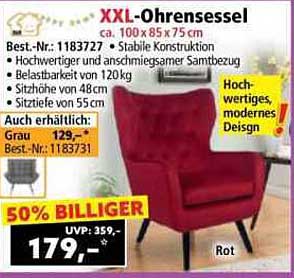 XXL-Ohrensessel in Rot