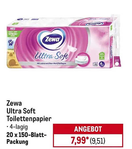 Zewa Ultra Soft Toilettenpapier - 20 x 150-Blatt-Packung