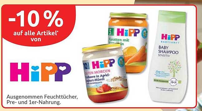 -10 % auf alle Artikel* von HiPP