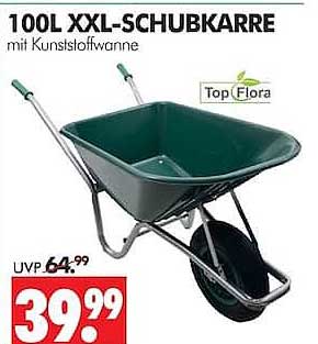 100L XXL-SCHUBKARRE mit Kunststoffwanne