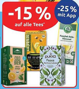 -15 % auf alle Tees*