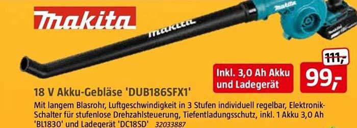 18 V Akku-Gebläse 'DUB186SFX1'