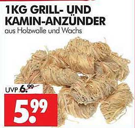1KG GRILL- UND KAMIN-ANZÜNDER aus Holzwolle und Wachs