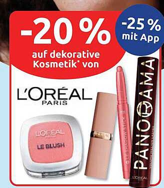 -20 % auf dekorative Kosmetik* von L'ORÉAL PARIS