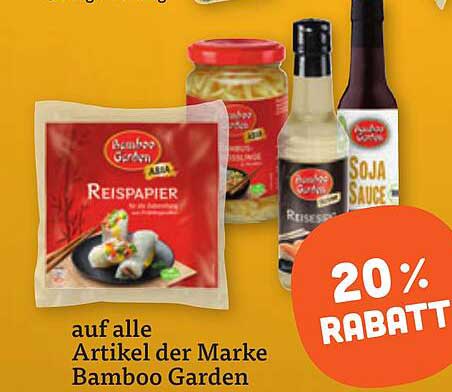 20 % RABATT auf alle Artikel der Marke Bamboo Garden