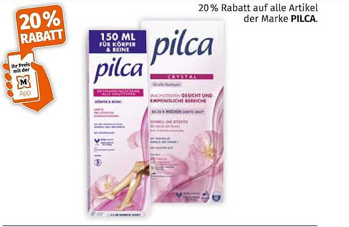 20% Rabatt auf alle Artikel der Marke PILCA.