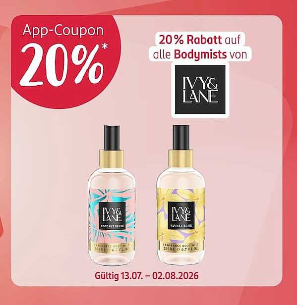 20% Rabatt auf alle Bodymists von IVY & LANE