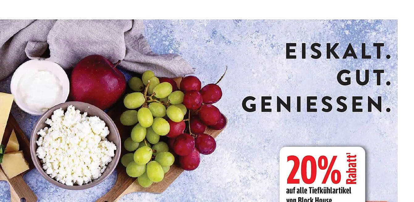 20% Rabatt auf alle Tiefkühlartikel von Block House
