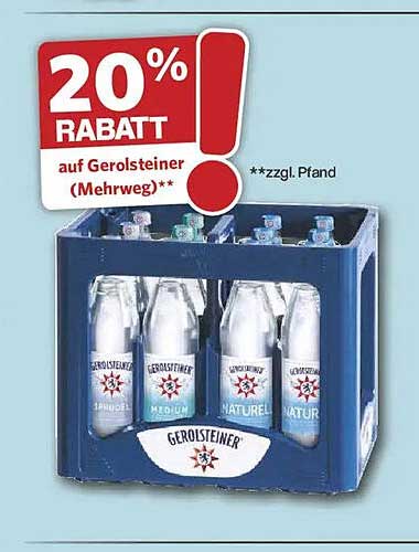 20% RABATT auf Gerolsteiner (Mehrweg)**