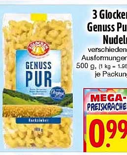 3 Glocken Genuss Pur Nudeln verschiedene Ausformungen 500 g