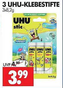 3 UHU-KLEBESTIFTE 3x8,2g