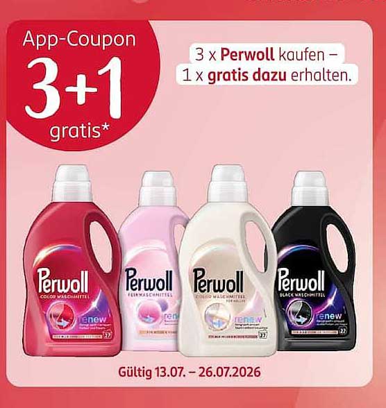 3 x Perwoll kaufen – 1 x gratis dazu erhalten.