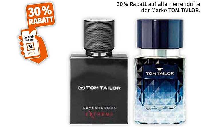 30% Rabatt auf alle Herrendüfte der Marke TOM TAILOR.