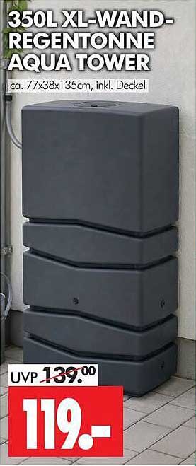 350L XL-WAND-REGENTONNE AQUA TOWER