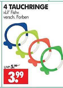 4 TAUCHRINGE »Lil' Fish« versch. Farben