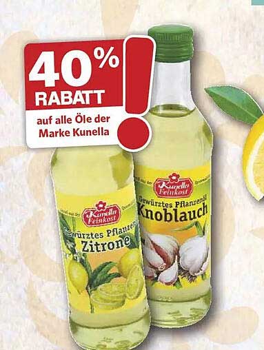 40% RABATT auf alle Öle der Marke Kunella