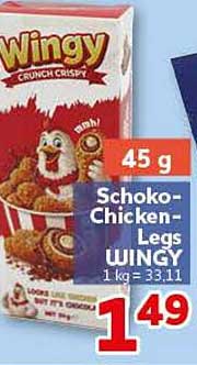 45 g Schoko-Chicken-Legs WINGY