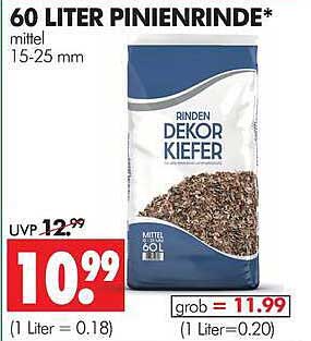 60 LITER PINIENRINDE* mittel 15-25 mm