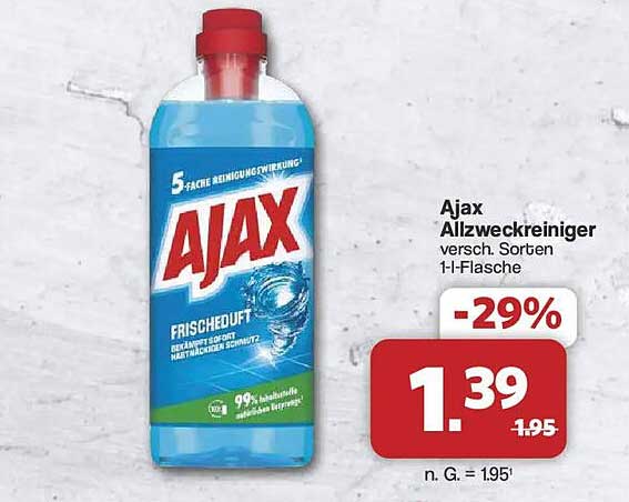 Ajax Allzweckreiniger versch. Sorten 1-L-Flasche