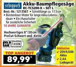 Akku-Baumpflegesäge BC-TCS200-X – SET