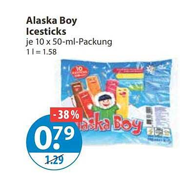 Alaska Boy Icesticks je 10 x 50-ml-Packung