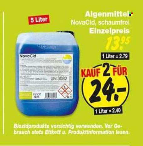 Algenmittel NovaCid, schaumfrei