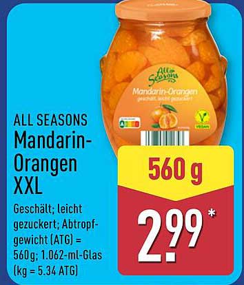 ALL SEASONS Mandarinen-Orangen XXL