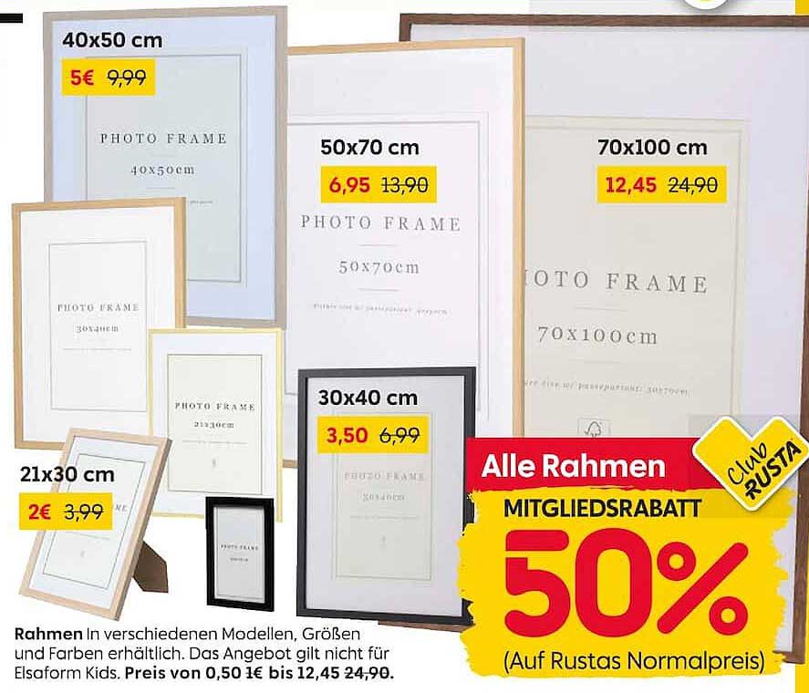 Alle Rahmen Mitgliedsrabatt 50%