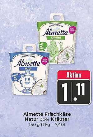 Almette Frischkäse Natur oder Kräuter