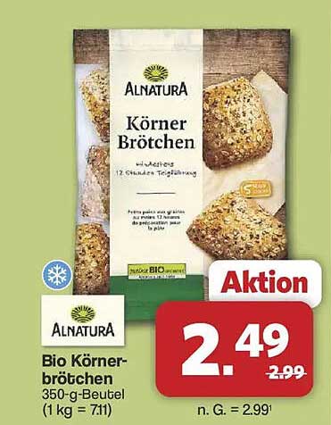 Alnatura Bio Körnerbrötchen 350-g-Beutel (1 kg = 7,11)