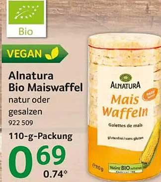 Alnatura Bio Maiswaffel natur oder gesalzen 922 509 110-g-Packung