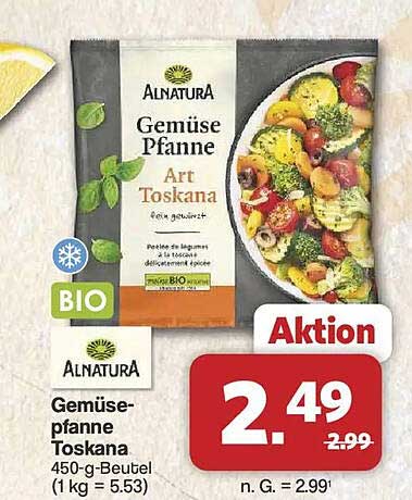 Alnatura Gemüsepfanne Toskana 450-g-Beutel (1 kg = 5.53)