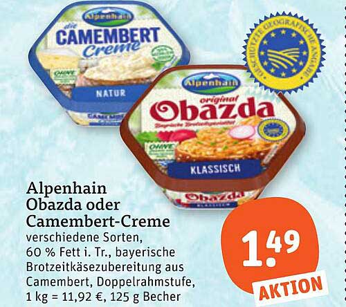 Alpenhain Obazda oder Camembert-Creme