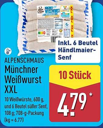 ALPENSCHMAUS Münchner Weißwurst XXL