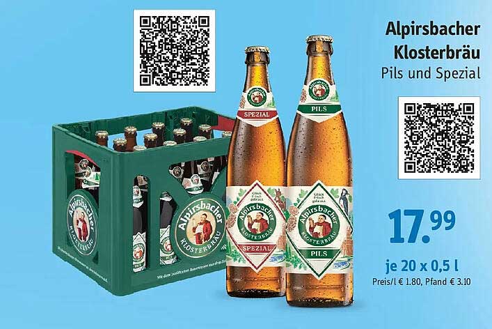 Alpirsbacher Klosterbräu Pils und Spezial