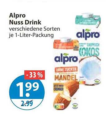 Alpro Nuss Drink verschiedene Sorten je 1-Liter-Packung