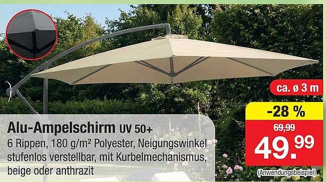 Alu-Ampelschirm UV 50+