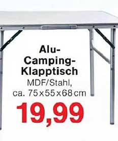 Alu-Camping-Klapptisch MDF/Stahl, ca. 75 x 55 x 68 cm