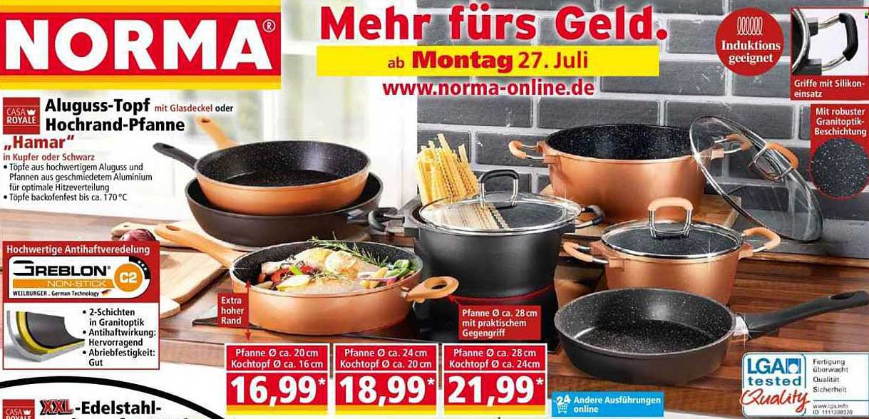 Aluguss-Topf mit Glasdeckel oder Hochrand-Pfanne „Hamar“
