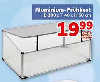 Aluminium-Frühbeet B 100 x T 40 x H 60 cm