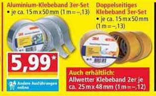 Aluminium-Klebeband 3er-Set