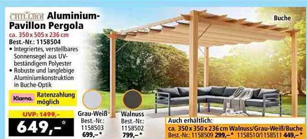 Aluminium-Pavillon Pergola