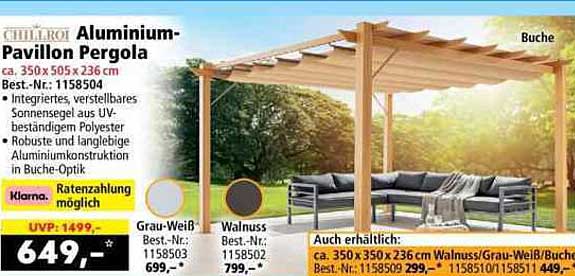Aluminium-Pavillon Pergola
