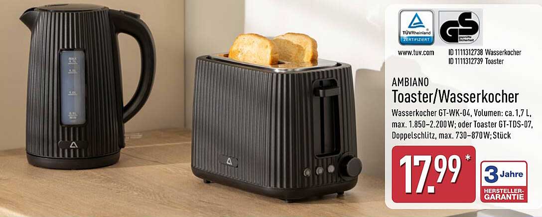 AMBIANO Toaster/Wasserkocher