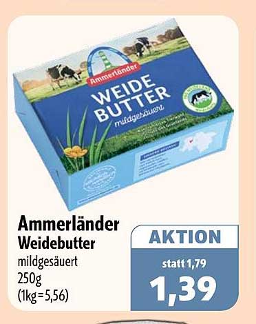 Ammerländer Weidebutter mildgesäuert 250g (1kg=5,56)
